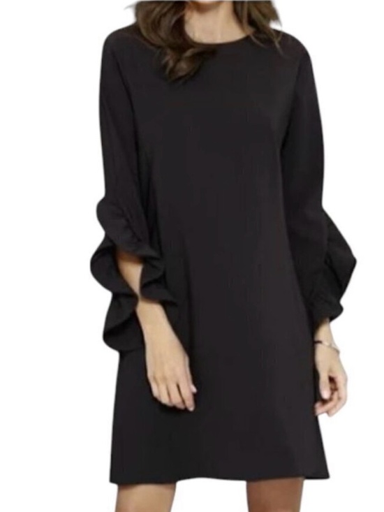 Katherine Barclay Dresses & Skirts - Katherine Barclay Montreal Black Ruffle Sleeve Dress Small